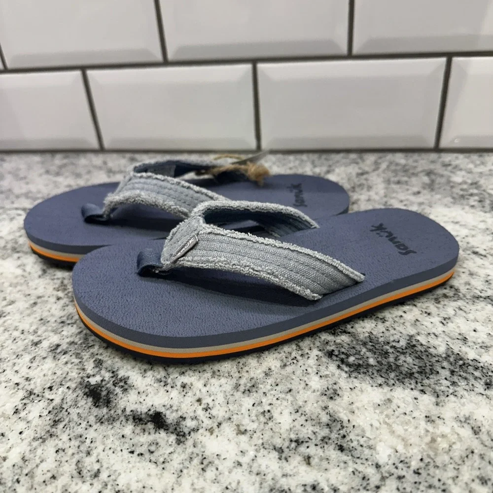 Sanuk Y Fraidy Stacker Slip On Flip Flops Sandal Shoes Youth Size 13-1‎ New